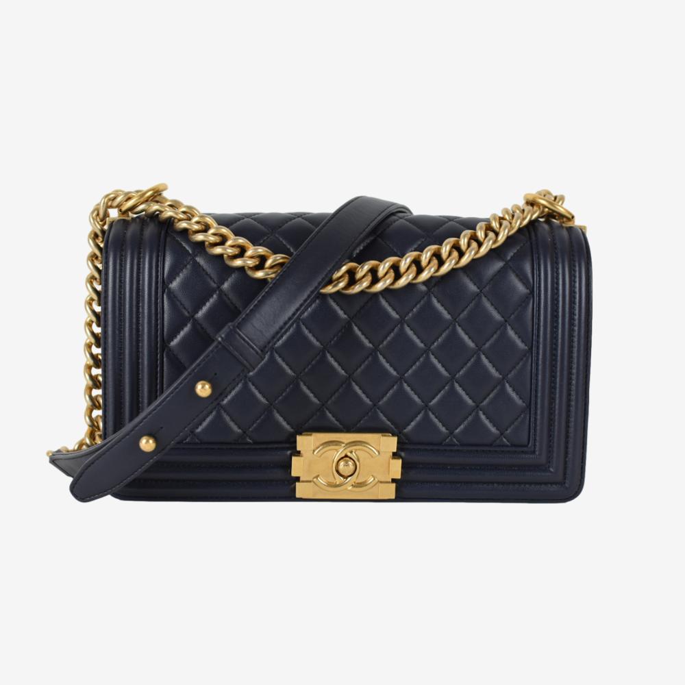 Chanel Boy Bag Old medium Navy