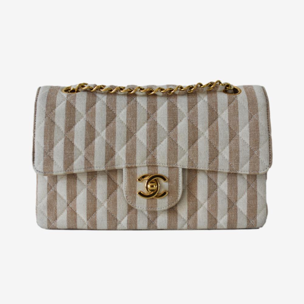 Chanel Small Timeless Striped Linen Flap bag