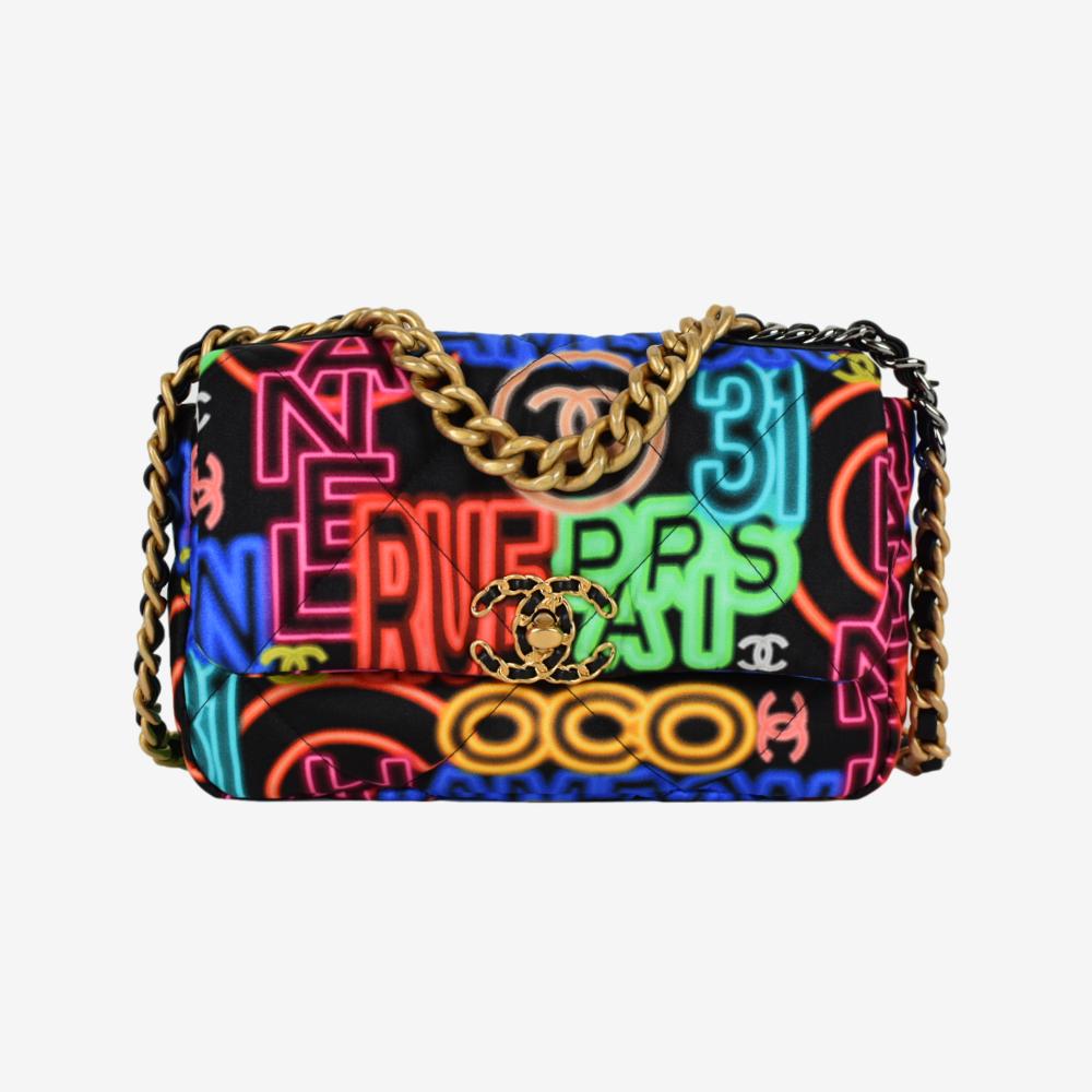 Chanel 19 Small Multicolor Fabric Flap bag
