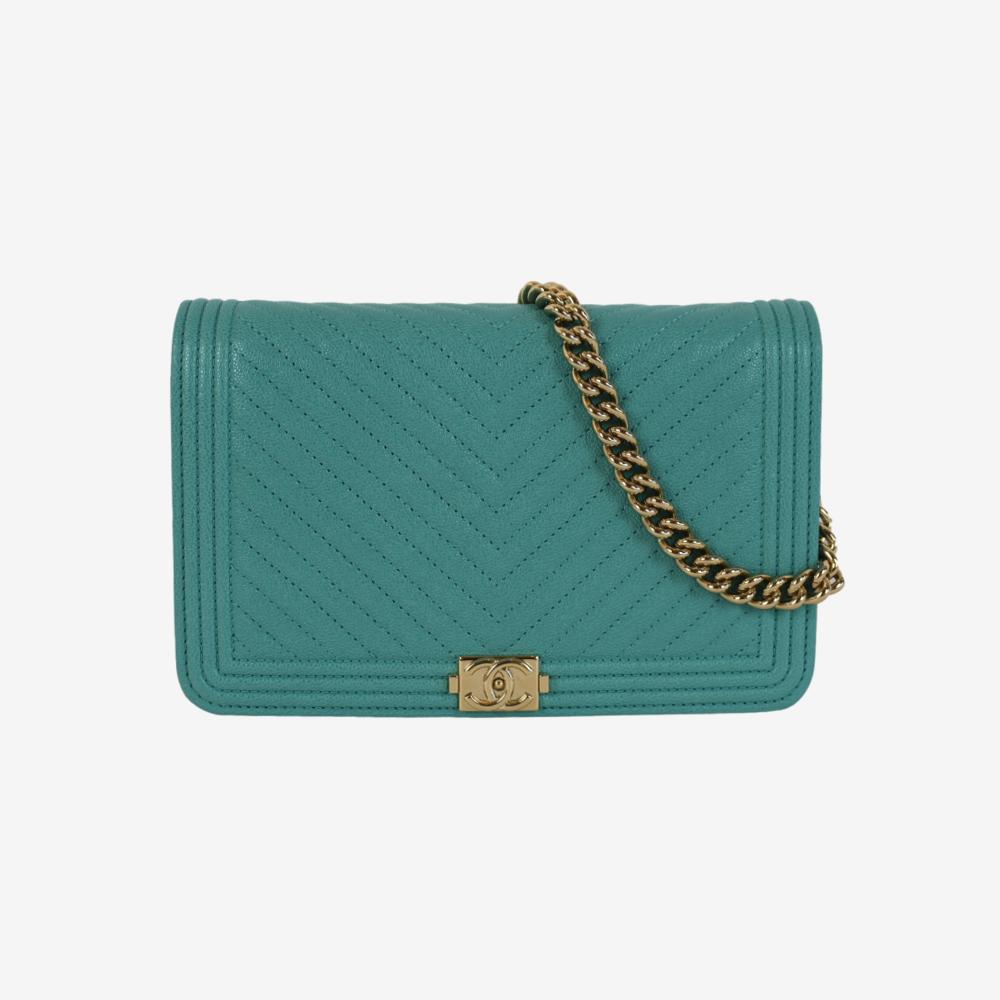 Chanel Boy Wallet On Chain WOC Caviar