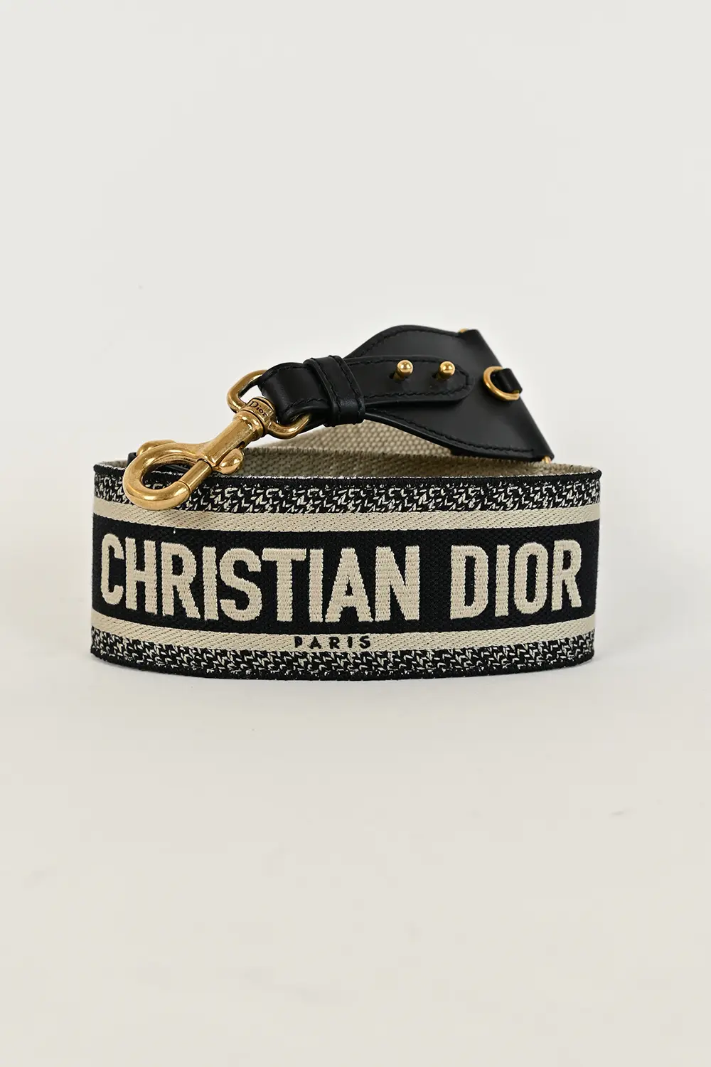 Dior Guitar Strap Embroidery Black