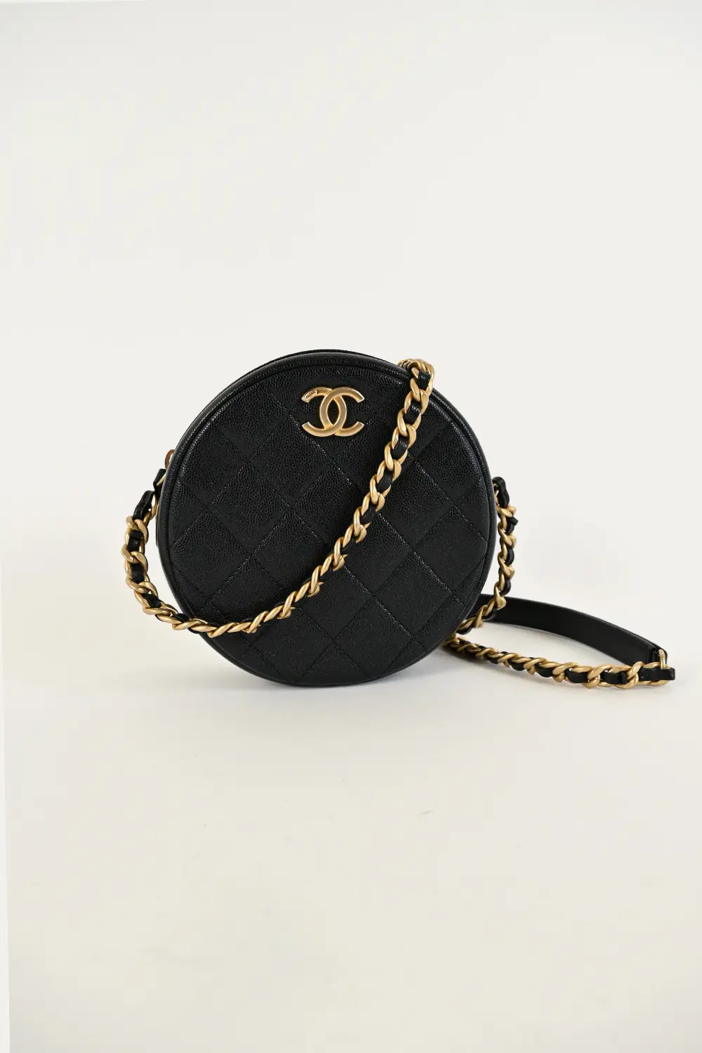 Chanel Round Clutch with Chain Caviar