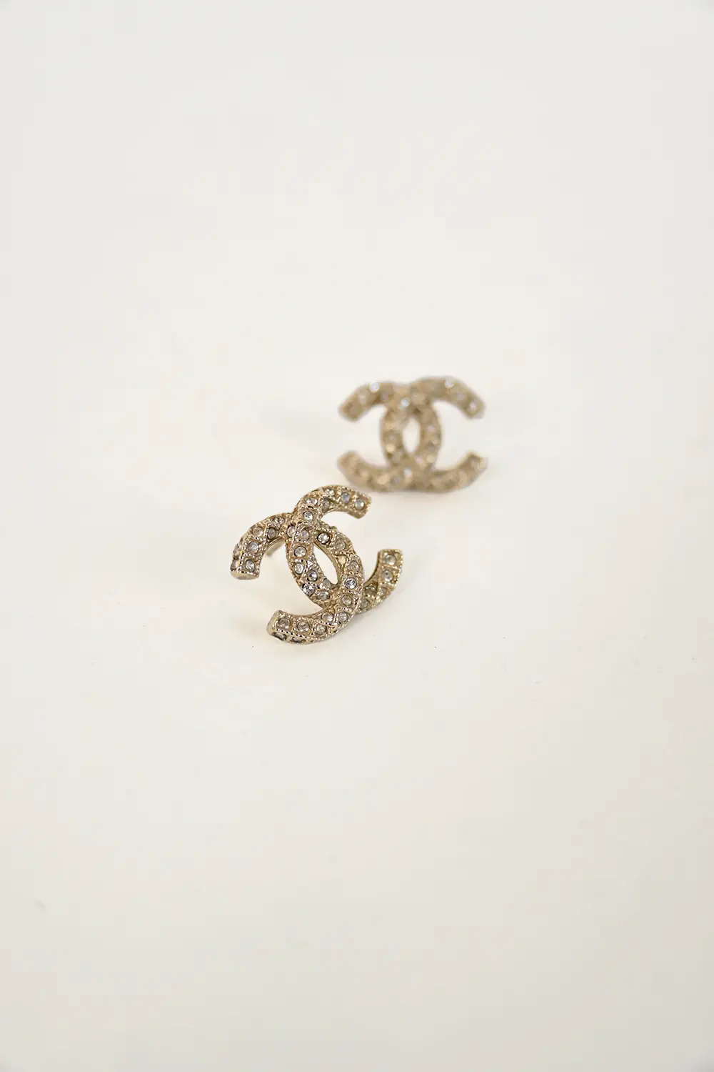 Chanel CC Stud Crystal Earrings A20 K