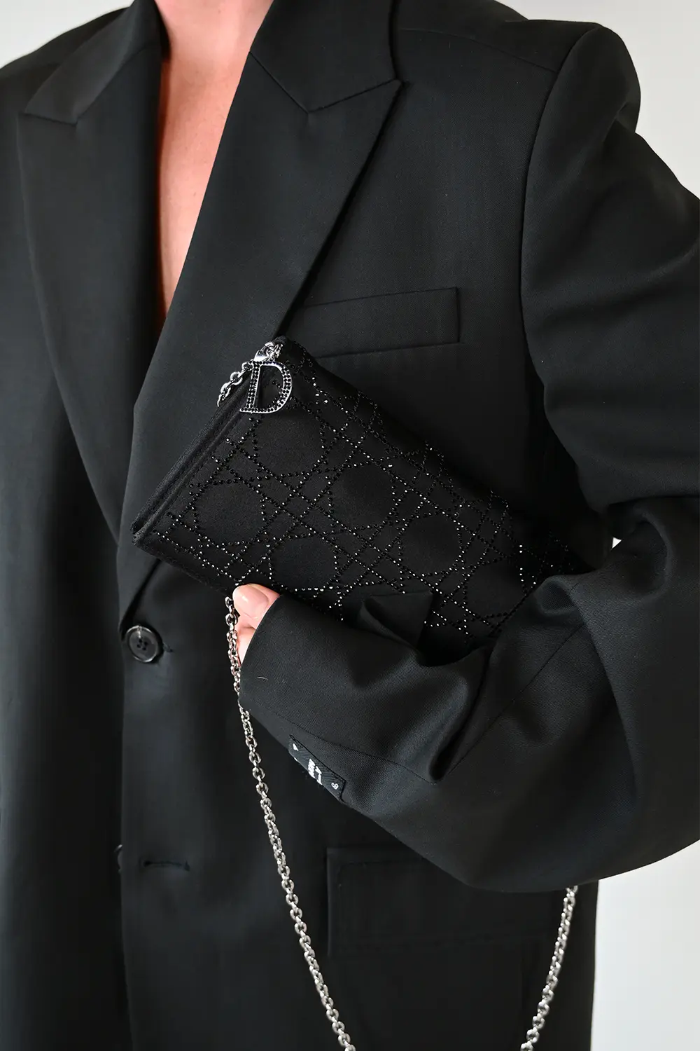 Christian Dior Cannage Satin Sequin Clutch