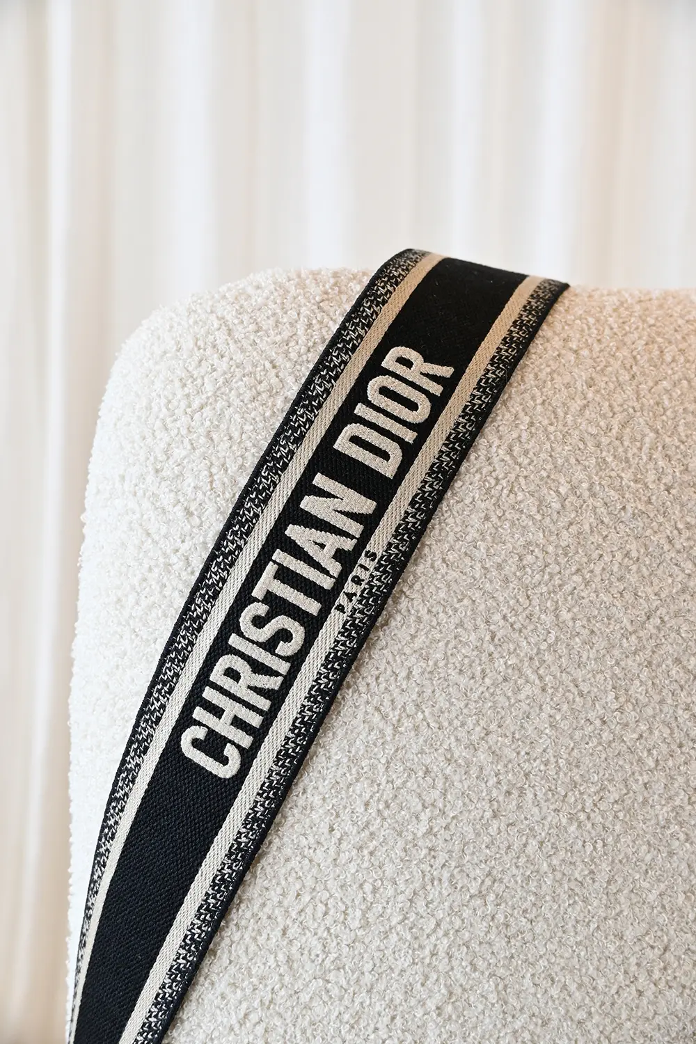Dior Guitar Strap Embroidery Black