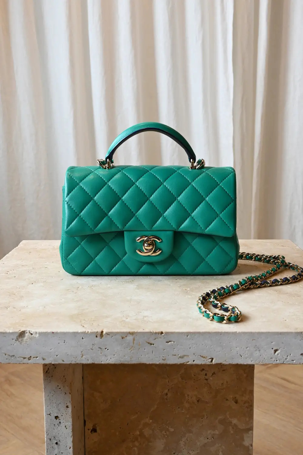 Chanel Mini Rectangular Top handle | green