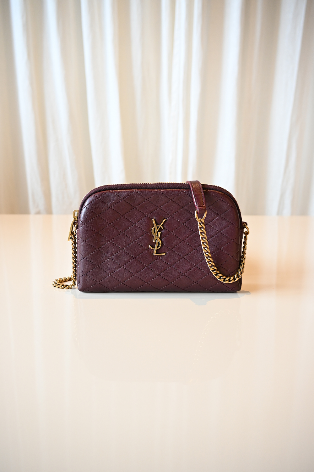 Saint Laurent Gaby zipped pouch | burgundy