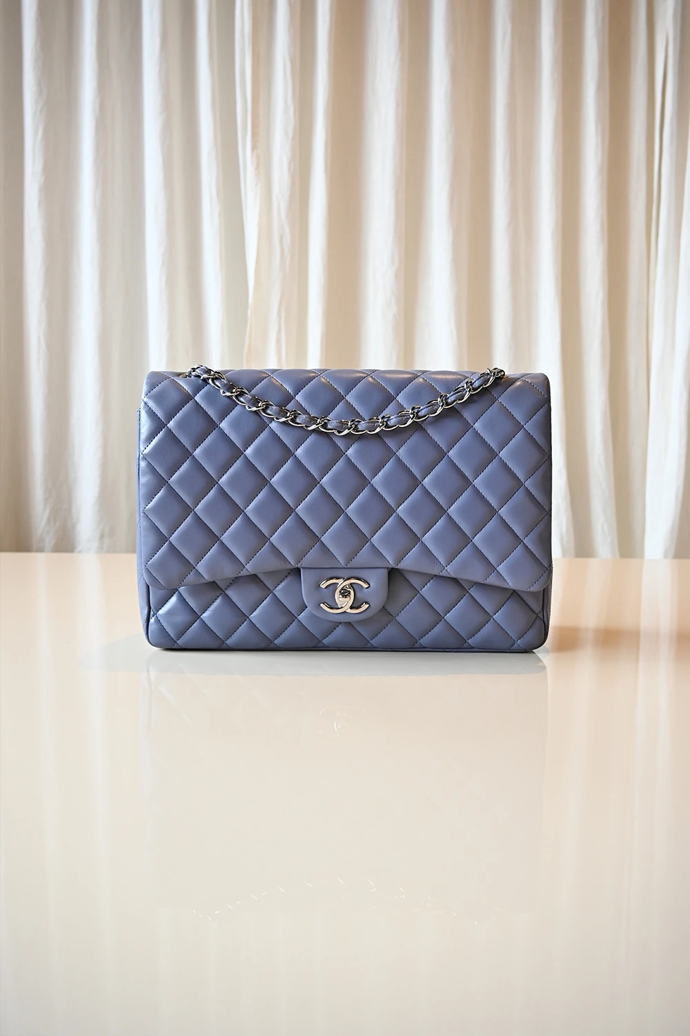 Chanel Classic 11.12 maxi flap bag | Grey
